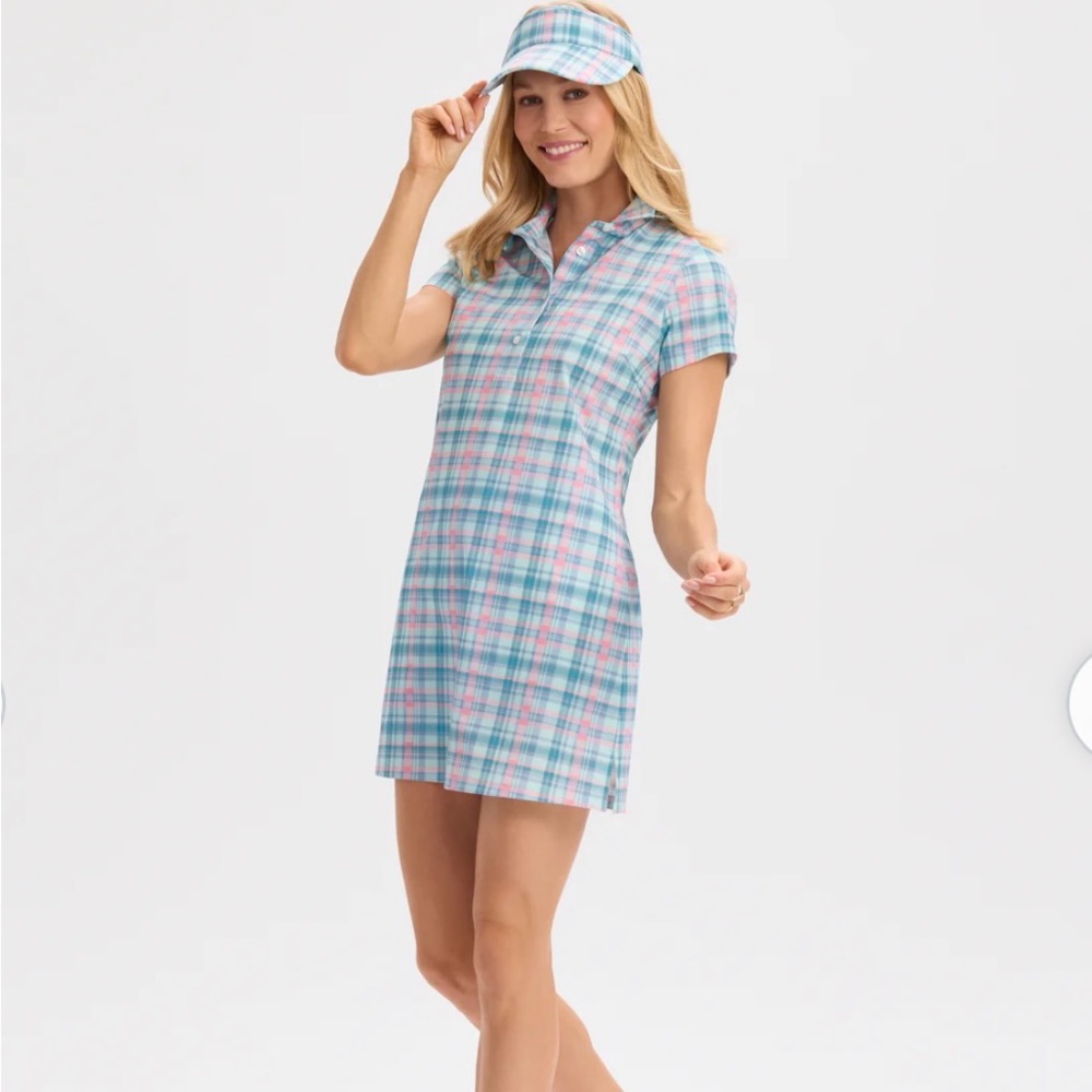 Performance Madras Polo Dress
